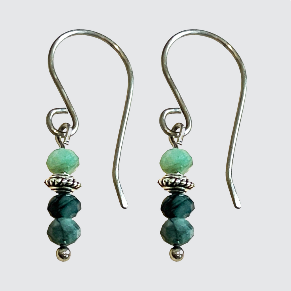 Emerald Titanium Earrings