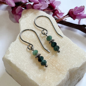 Emerald Titanium Earrings