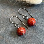 Red Jasper Titanium Earrings