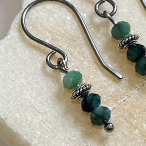 Emerald Titanium Earrings