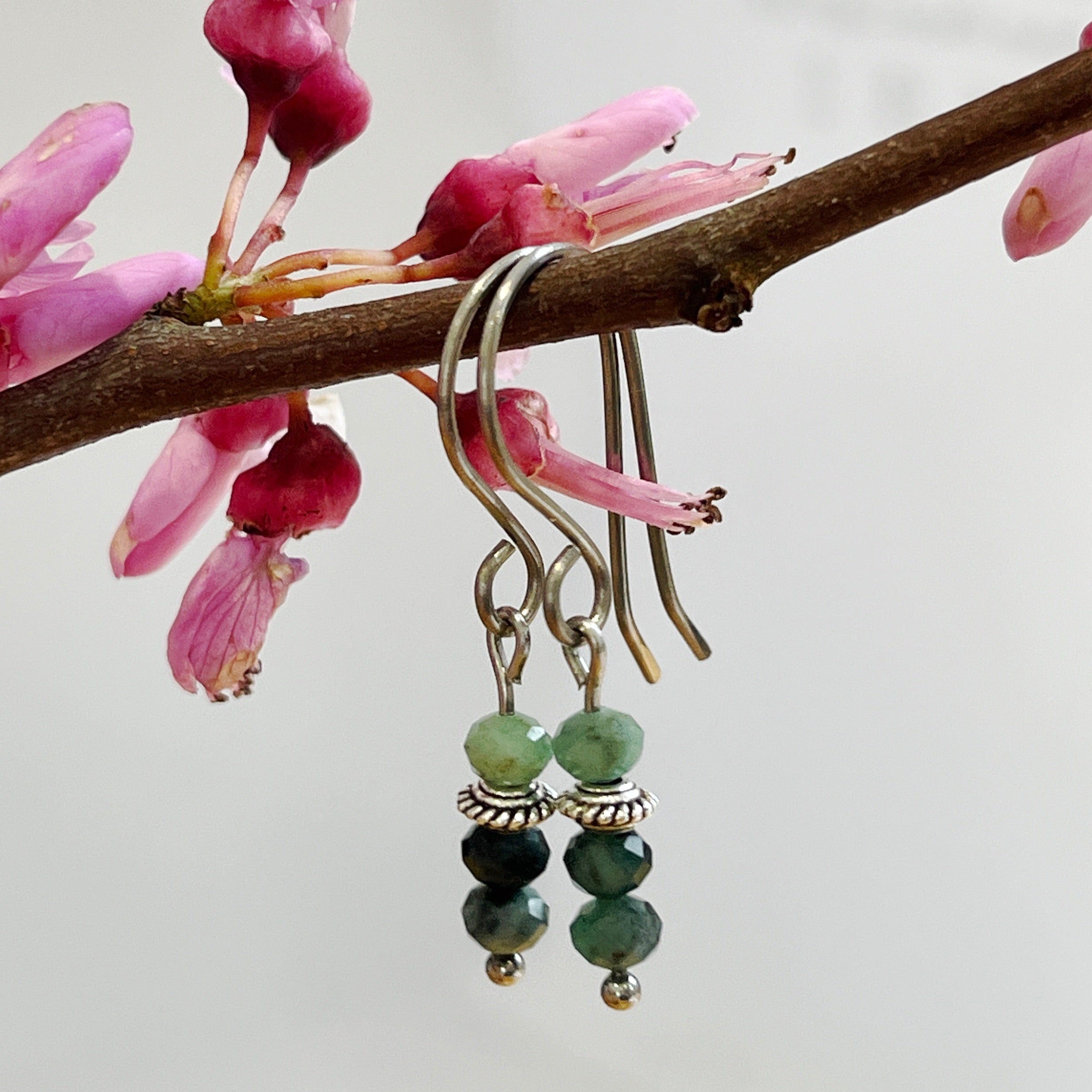 Emerald Titanium Earrings