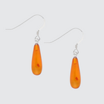 sterling silver amber teardop drop earrings