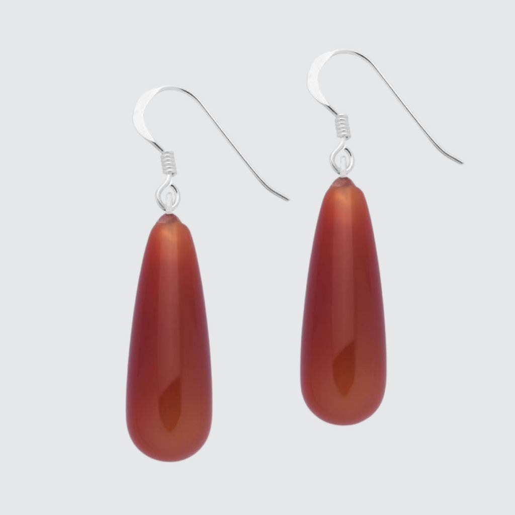 sterling silver carnelian drop earrings