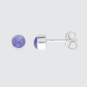 sterling silver tanzanite stud earrings