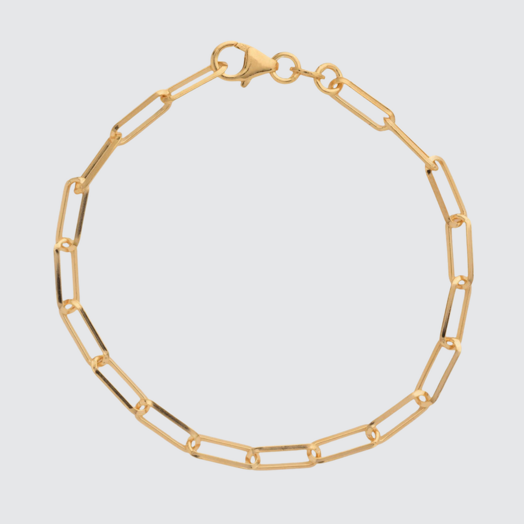 gold vermeil paperclip bracelet chain