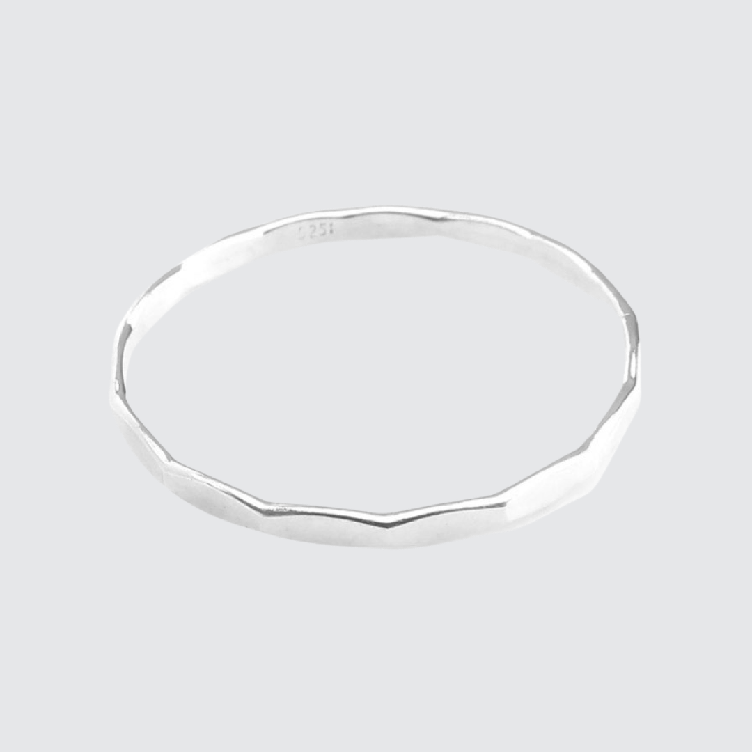 Sterling silver hammered stacking ring