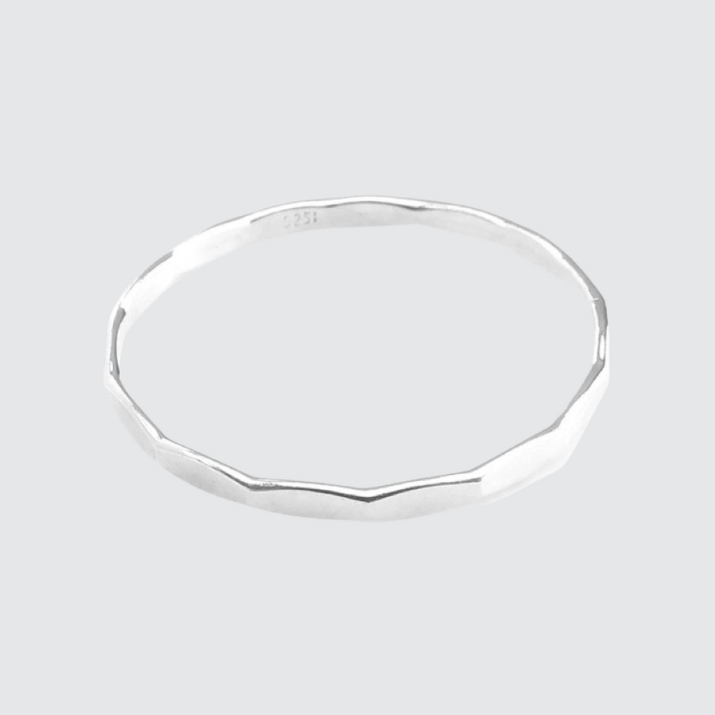 Sterling silver hammered stacking ring