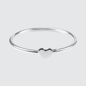 Sterling silver heart charm stacking ring