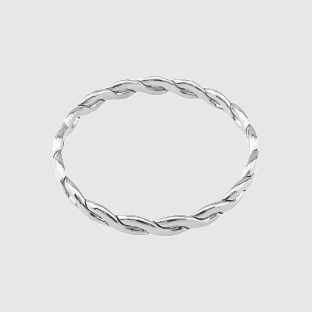 Sterling silver twisted stacking ring