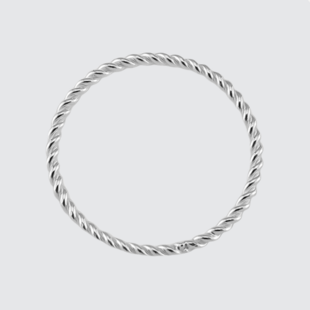 Sterling silver twisted wire stacking ring