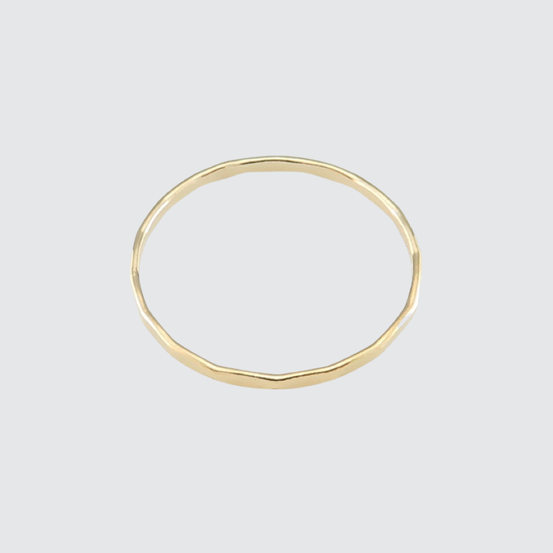 Gold Fill hammered stacking ring