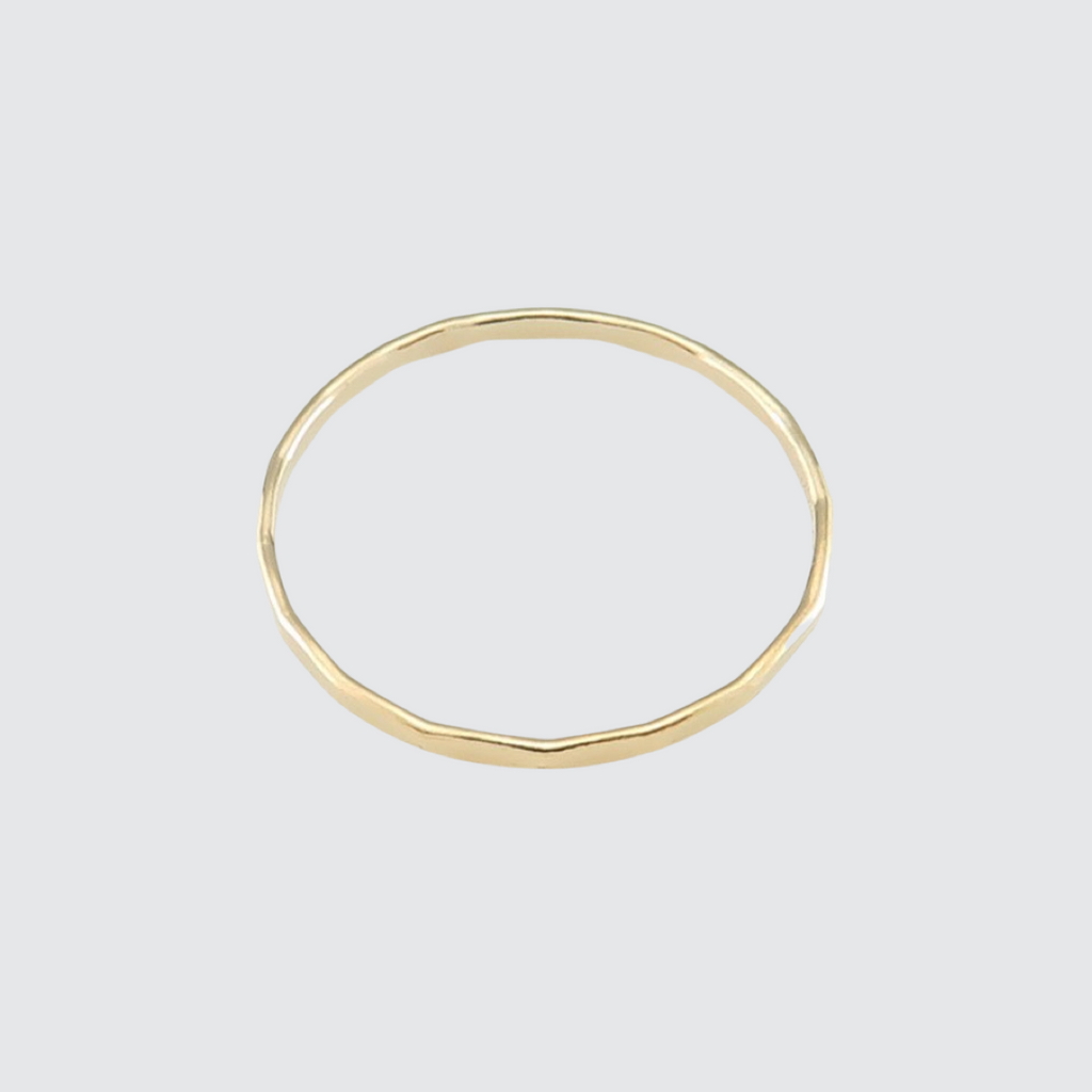 Gold Fill hammered stacking ring