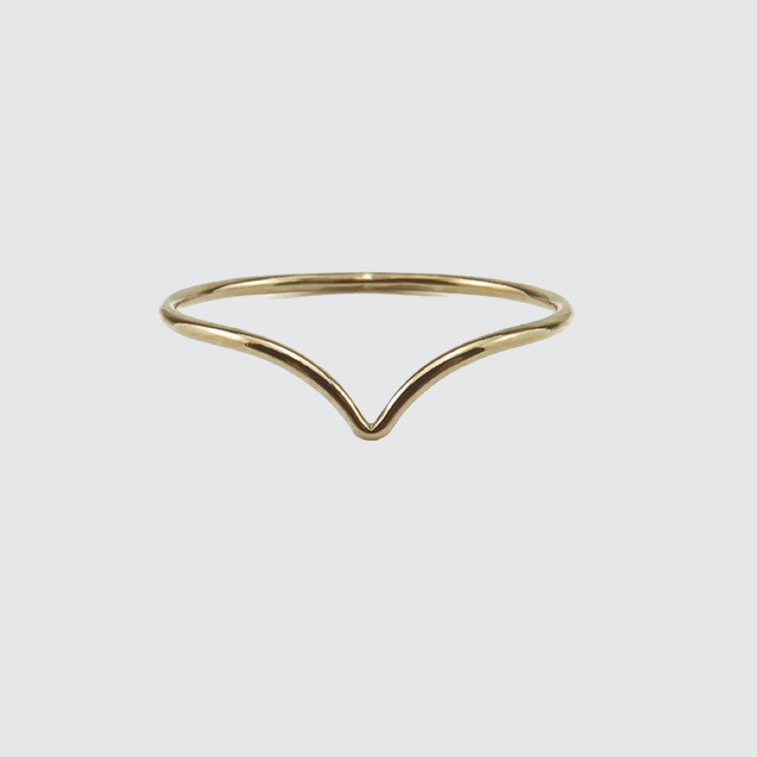 Gold Fill chevron wishbone stacking ring