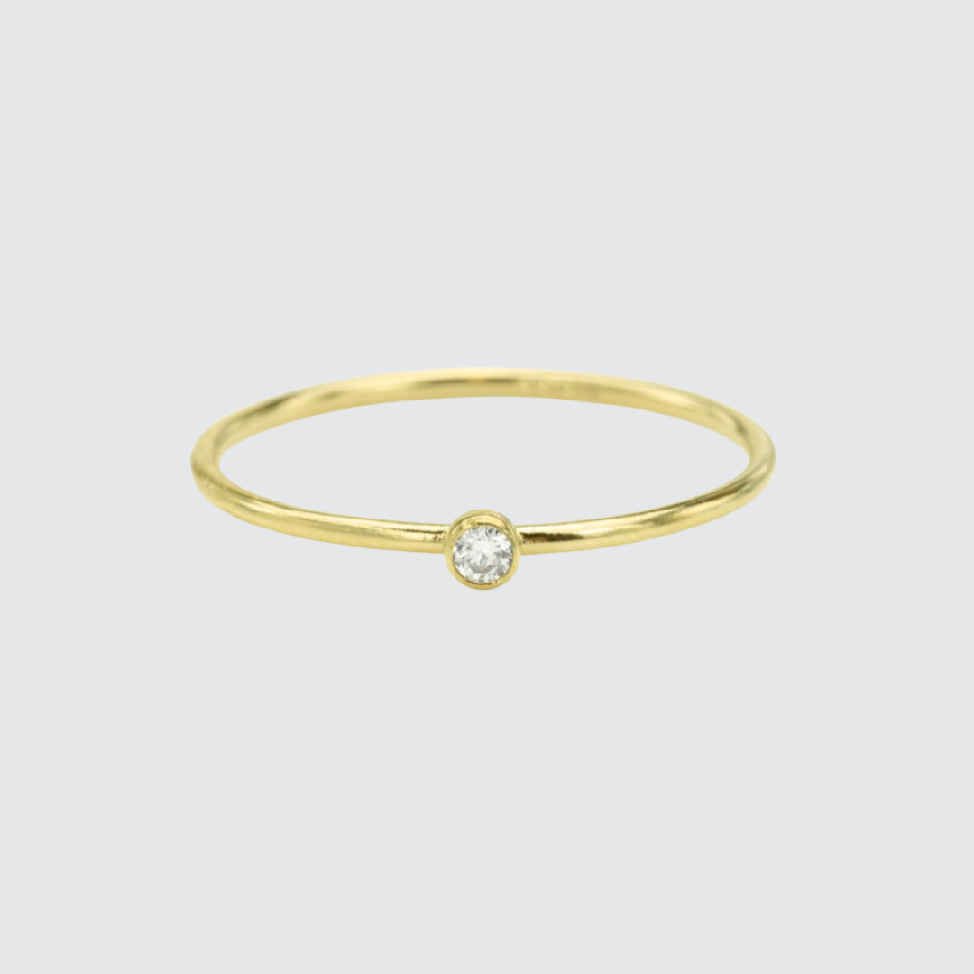 Gold Fill cubic zirconia stacking ring