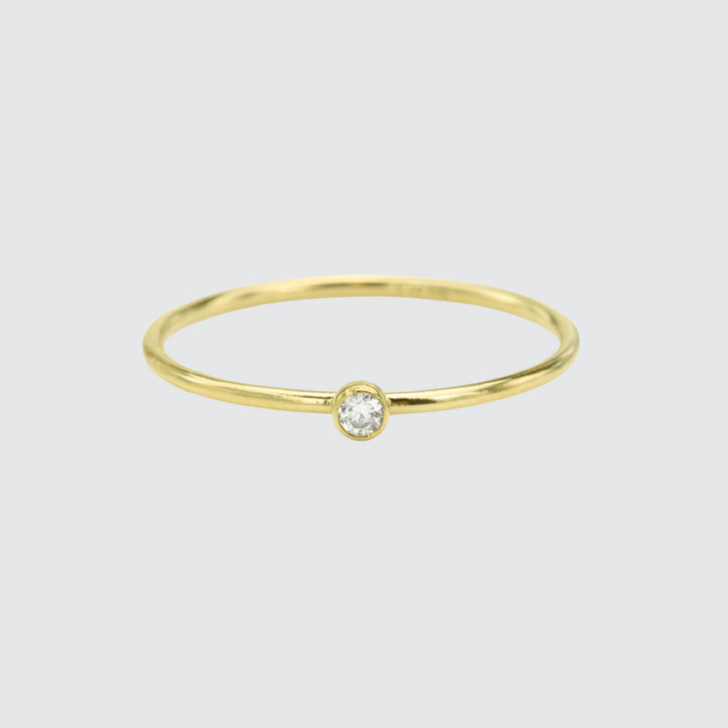 Gold Fill cubic zirconia stacking ring