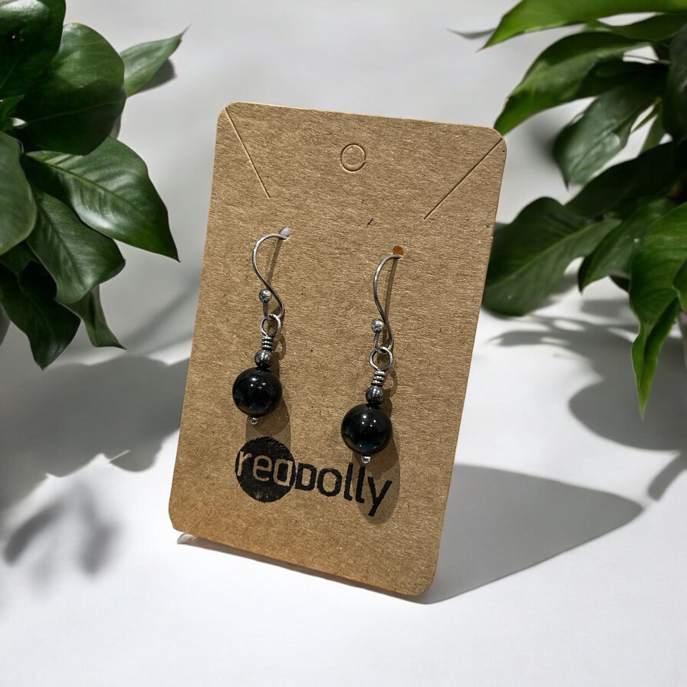 Oxidised Silver Tourmaline Drop Earrings