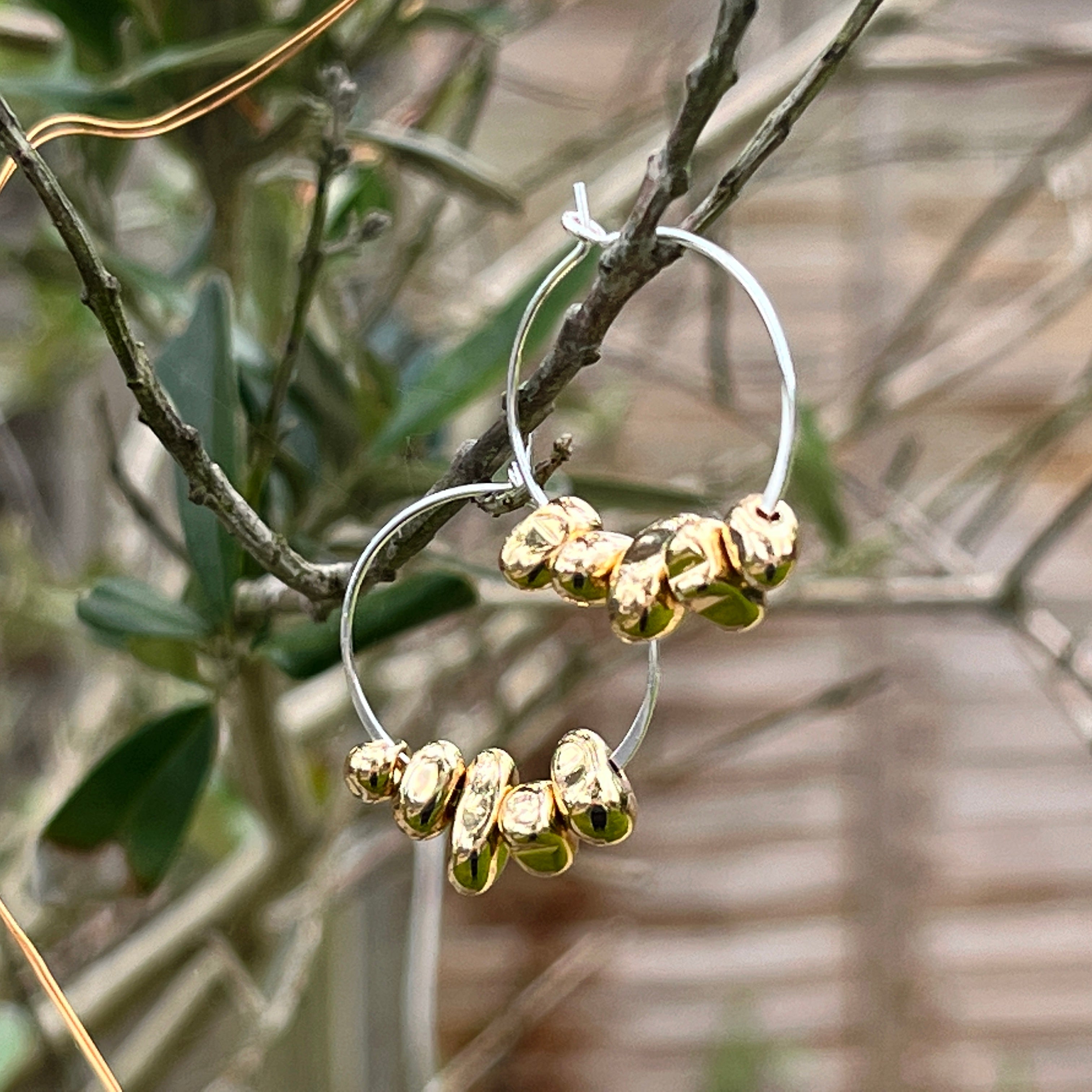 Hematite Hoop Earrings