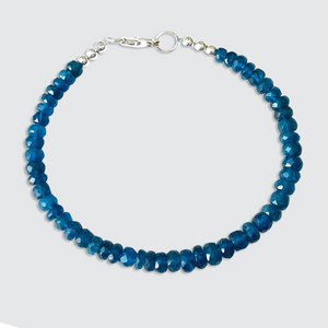 handmade neon blue apatite bracelet