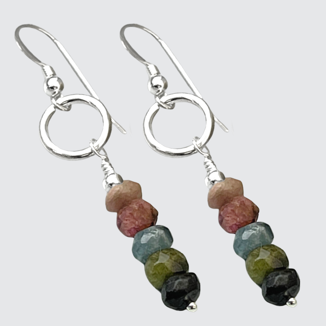 Sterling Silver Tourmaline Drop Earrings