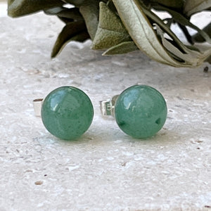 Green Aventurine Stud Earrings