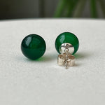 Green Onyx Stud Earrings