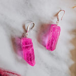 sterling silver hot pink agate drop earrings alternative product view