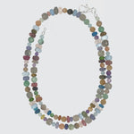 sterling silver multi gemstone choker necklace rainbow colours handmade