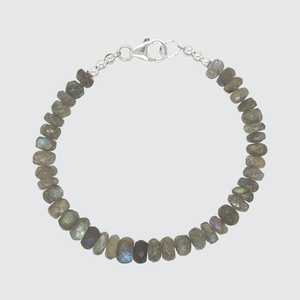 sterling silver handmade bracelet with labradorite gemstones