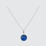 sterling silver single gemstone necklace lapis lazuli