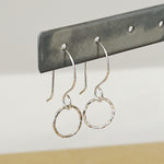 sterling silver handmade drop earrings hanging