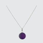 sterling silver single gemstone necklace amethyst