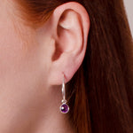 amethyst hoop earrings, February birthstone jewellery handmade