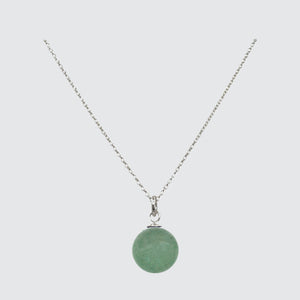 sterling silver single gemstone necklace aventurine