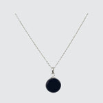 sterling silver single gemstone necklace black onyx