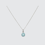 dainty aquamarine sterling silver necklace