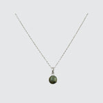 sterling silver dainty necklace labradorite