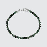 sterling silver handmade natural emerald bracelet