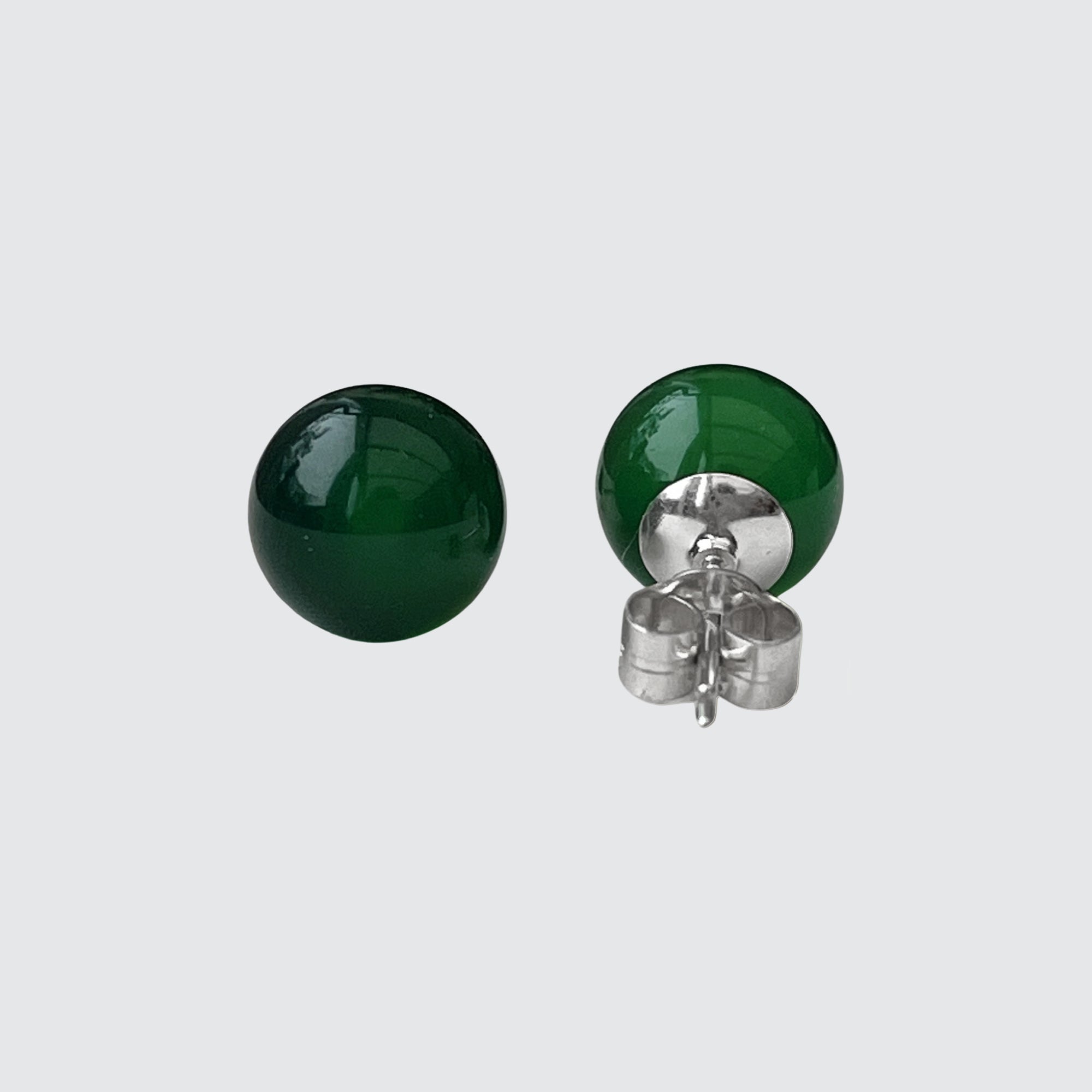 Green Onyx Stud Earrings