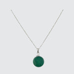 sterling silver single gemstone necklace green onyx