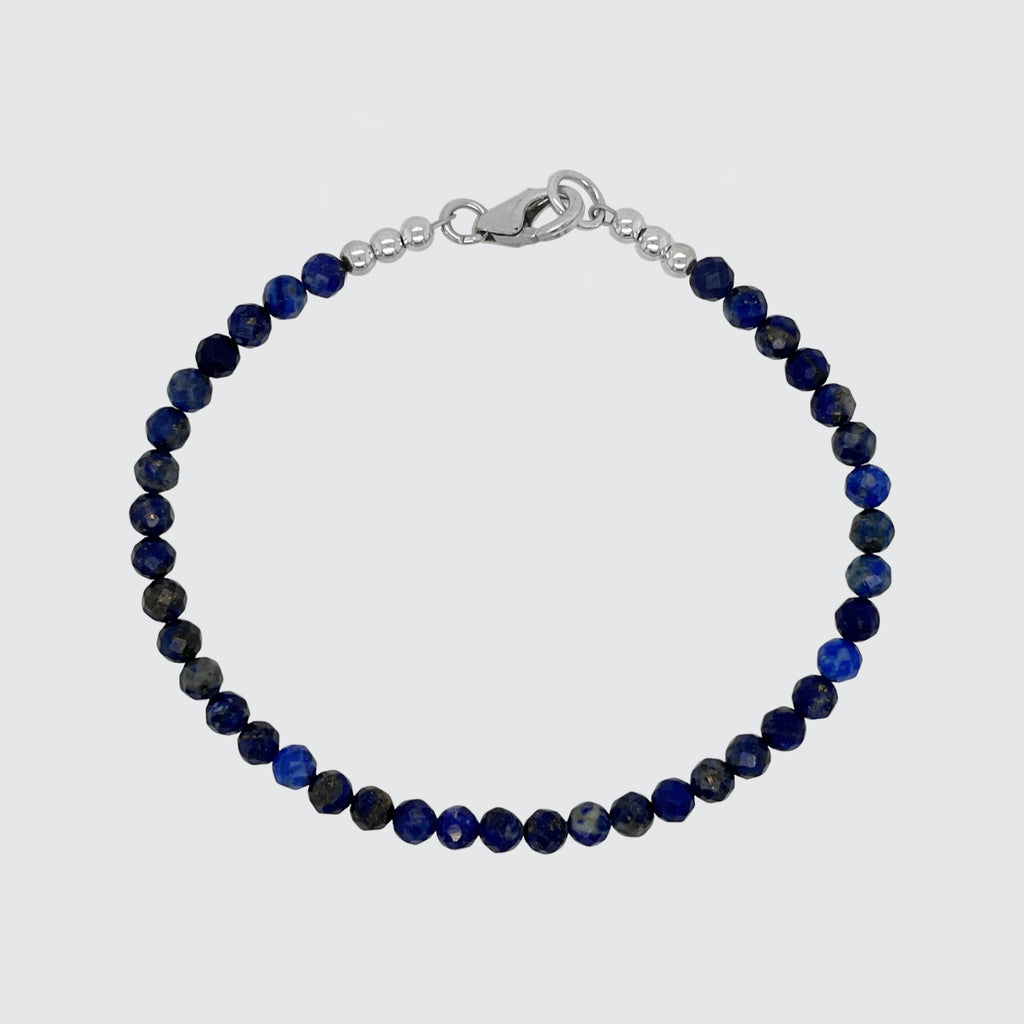 handmade bracelet sterling silver & lapis lazuli gemstones