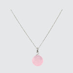 sterling silver single gemstone necklace rose quartz