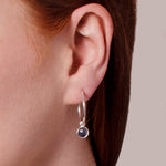 silver sapphire earrings