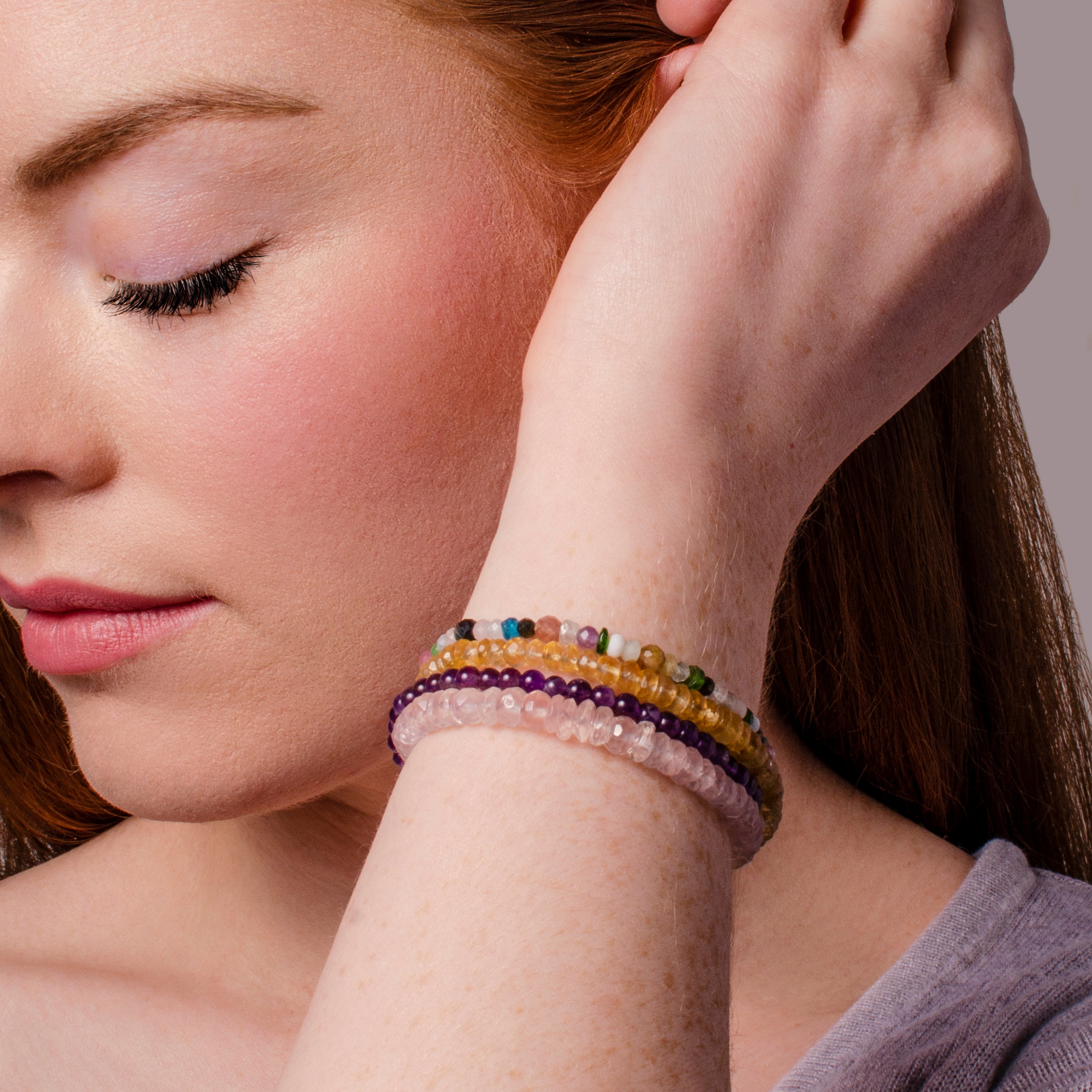 handmade citrine yellow gemstone bracelet with other bracelets