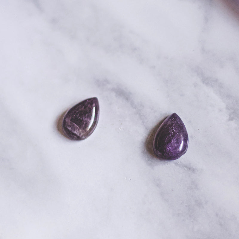 sterling silver amethyst raindrop stud earrings  flaylay